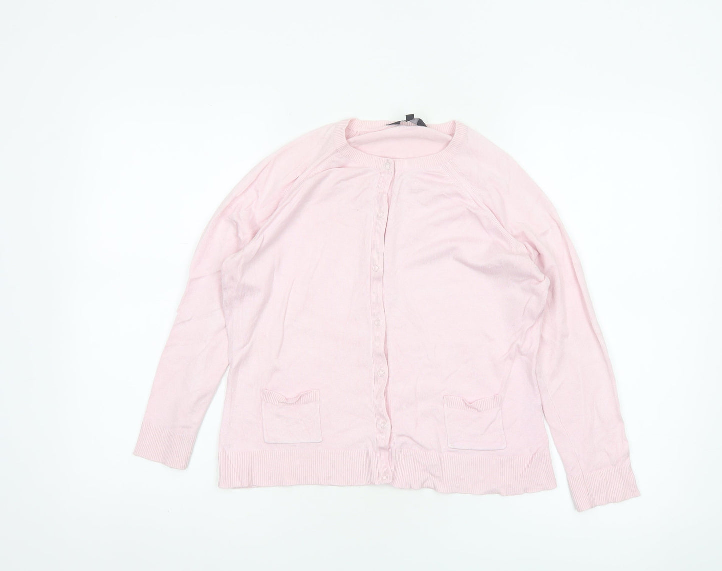 Jasper Conran Jeans Women Pink M Button Front Knit Cardigan Pockets