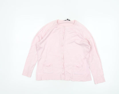 Jasper Conran Jeans Women Pink M Button Front Knit Cardigan Pockets
