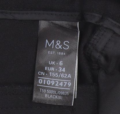 Marks & Spencer Women's Black UK 6 Ruffle Hem Straight Dress Trousers