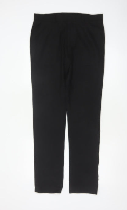 Topman Men’s Black 32L Straight Flat Front Dress Trousers