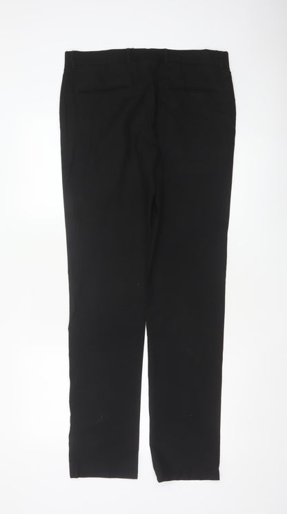 Topman Men’s Black 32L Straight Flat Front Dress Trousers
