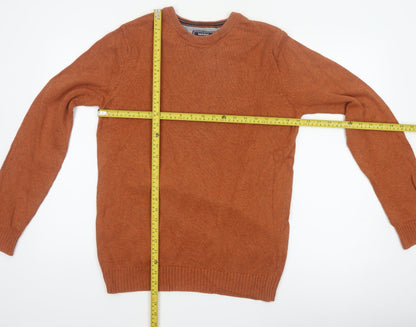 Maine Men’s Brown Cotton Crew Neck Pullover Jumper Size S