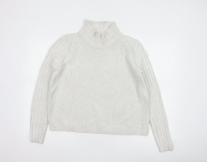 Hush Women’s Ivory S Wool Blend Roll Neck Cable Knit Jumper