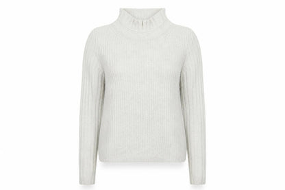Hush Women’s Ivory S Wool Blend Roll Neck Cable Knit Jumper