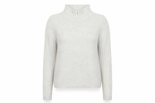 Hush Women’s Ivory S Wool Blend Roll Neck Cable Knit Jumper