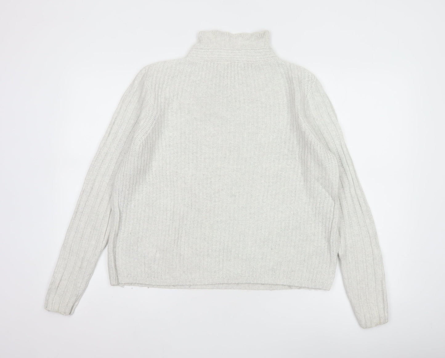 Hush Women’s Ivory S Wool Blend Roll Neck Cable Knit Jumper