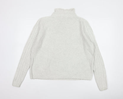 Hush Women’s Ivory S Wool Blend Roll Neck Cable Knit Jumper