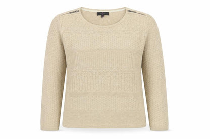 Jasper Conran Women’s Beige Size 12 Knit Pullover Jumper Zip Detail