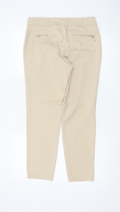 Next Women’s Beige Size 10 Slim Tapered Zip Pocket Trousers