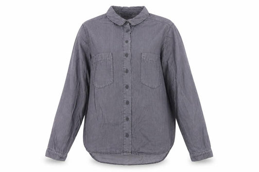Denim Co. Women’s Grey UK 12 Lyocell Button-Up Long Sleeve Shirt