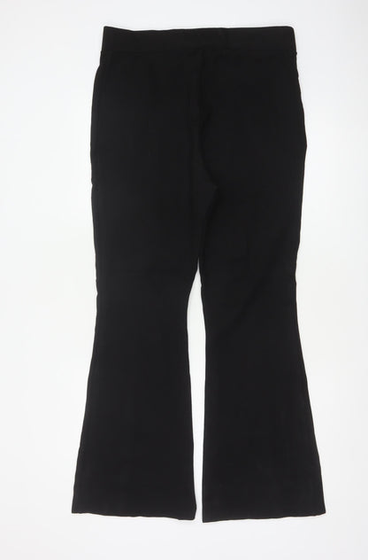 Marks and Spencer Women's Black Size 16 Flared Stretch Trousers