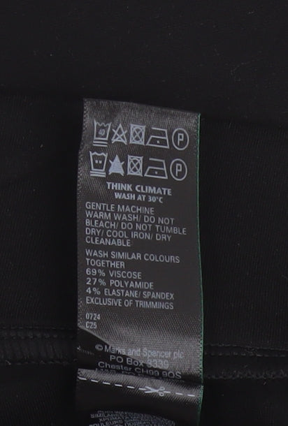 Marks and Spencer Women's Black Size 16 Flared Stretch Trousers
