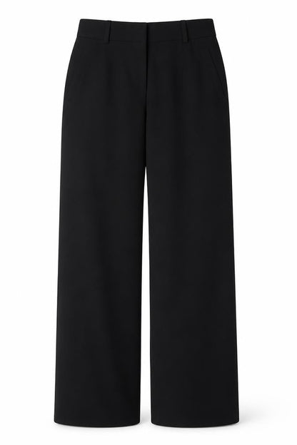 Long Tall Sally Women Black UK 10 Wide-Leg Tailored Trousers 36in