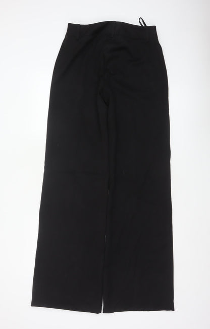 Long Tall Sally Women Black UK 10 Wide-Leg Tailored Trousers 36in
