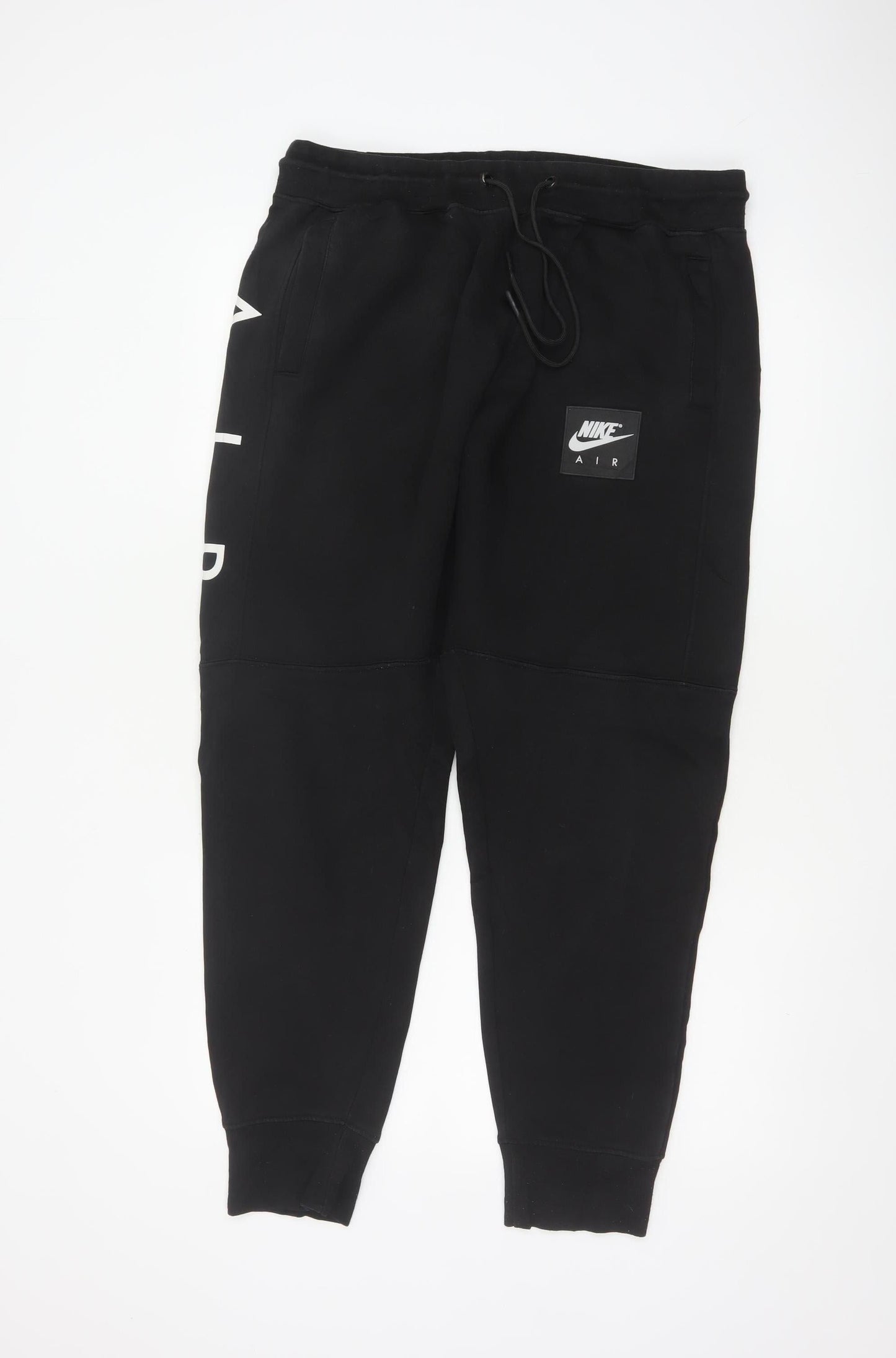 Nike Air Men's Black XL Fleece Jogger Sweatpants Logo Zip Pocket