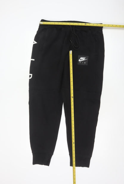Nike Air Men's Black XL Fleece Jogger Sweatpants Logo Zip Pocket