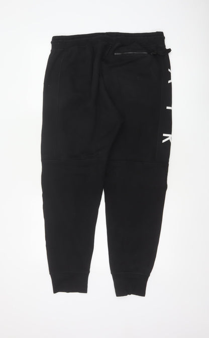 Nike Air Men's Black XL Fleece Jogger Sweatpants Logo Zip Pocket
