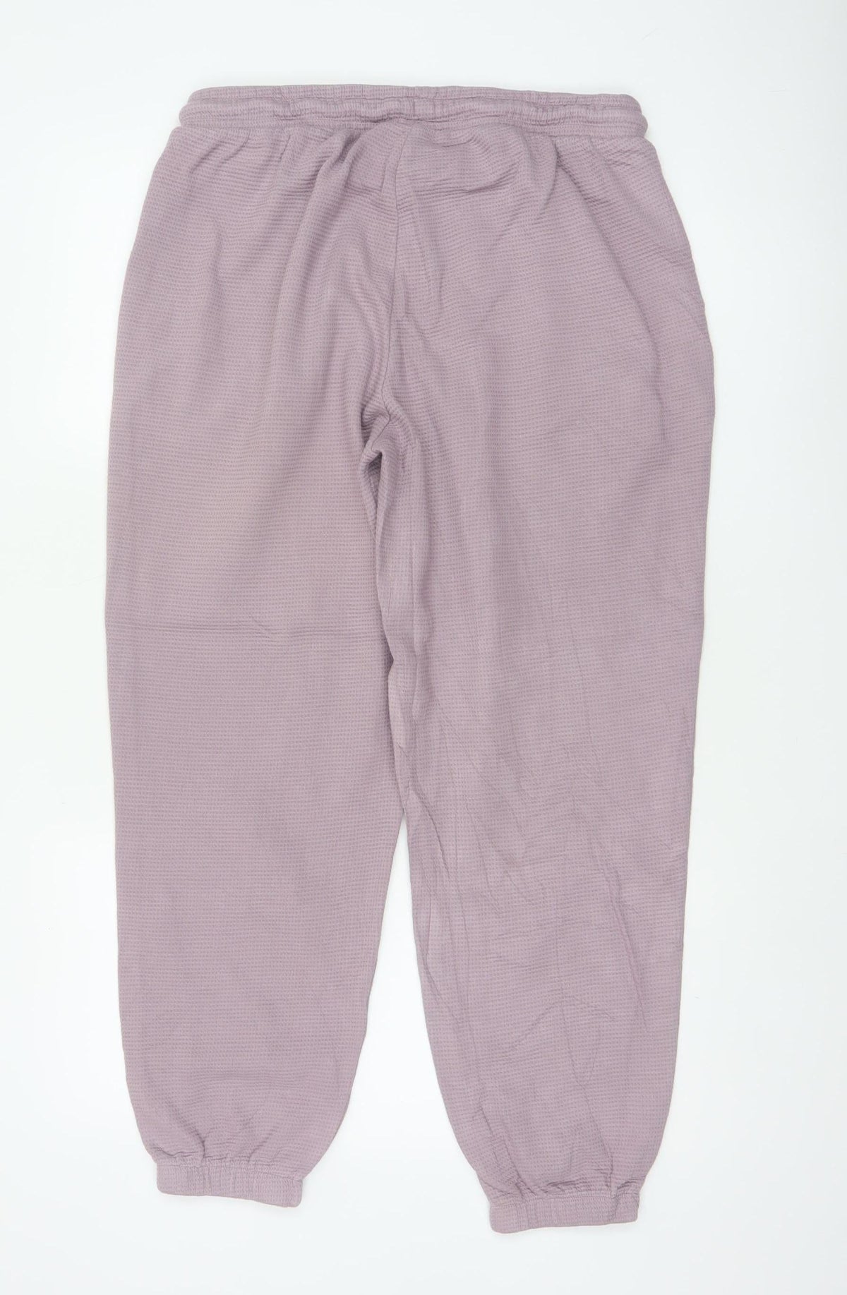 Puma Women Pink Waffle Knit Jogger Trousers Size M Drawstring