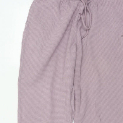 Puma Women Pink Waffle Knit Jogger Trousers Size M Drawstring