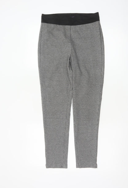Marks & Spencer Women Grey Check Skinny Leggings UK 8 Short Stretch