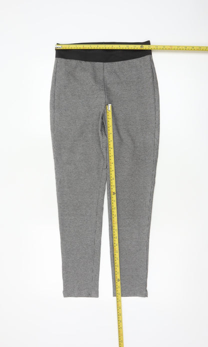 Marks & Spencer Women Grey Check Skinny Leggings UK 8 Short Stretch