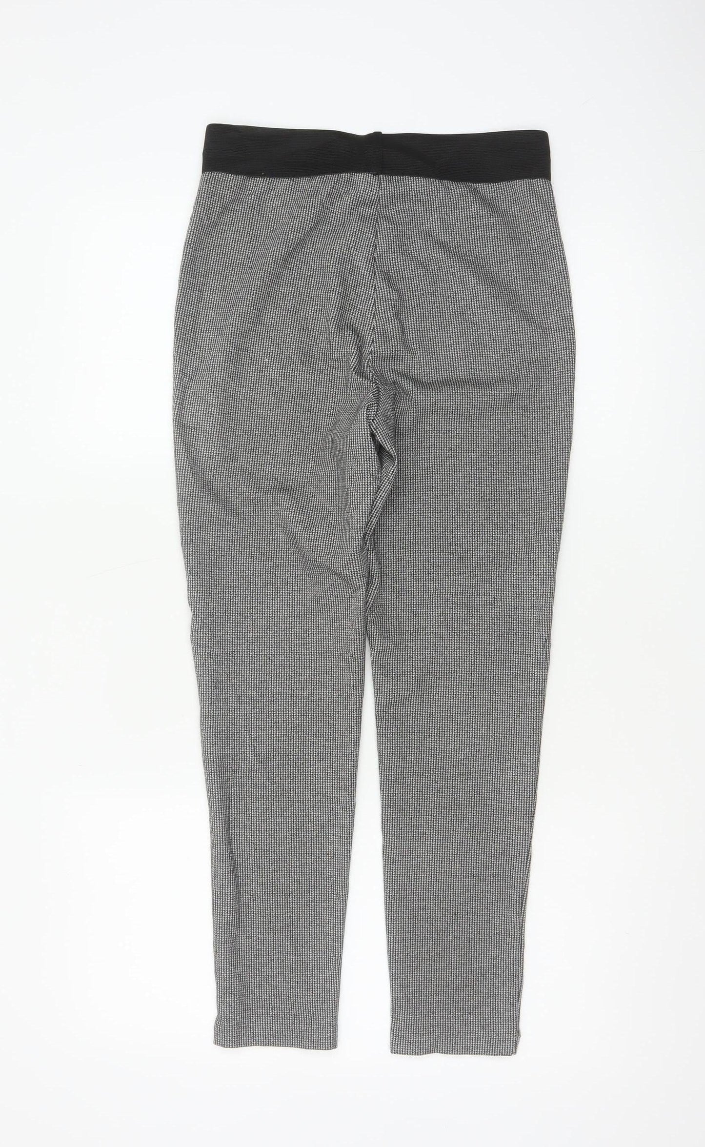 Marks & Spencer Women Grey Check Skinny Leggings UK 8 Short Stretch