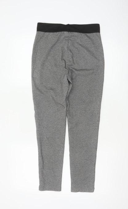 Marks & Spencer Women Grey Check Skinny Leggings UK 8 Short Stretch