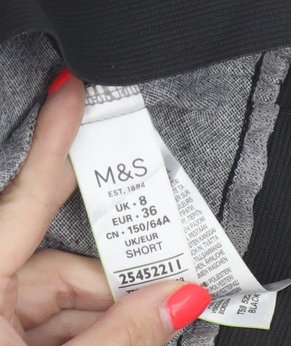 Marks & Spencer Women Grey Check Skinny Leggings UK 8 Short Stretch