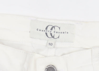 Country Casuals Women Ivory UK 10 Tapered Stretch Trousers