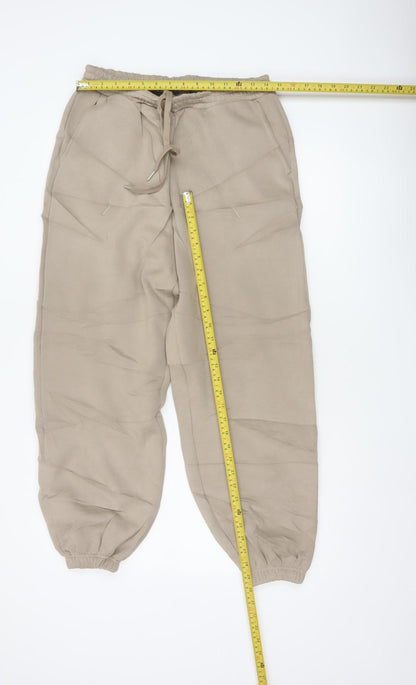 WANDERDOLL Women Beige S Jogger Trousers Drawstring Cuffed Pockets