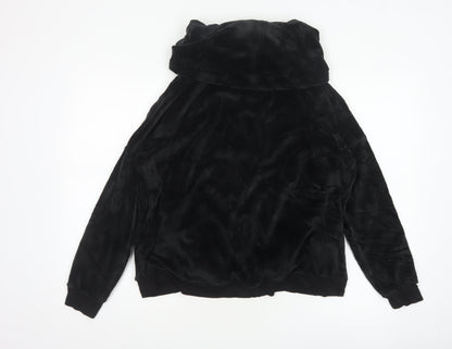 Marks and Spencer Women Black UK 10 Velour Cowl Neck Lounge Jumper