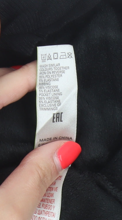 Marks and Spencer Women Black UK 10 Velour Cowl Neck Lounge Jumper
