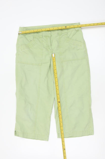 Marks & Spencer Women Green UK 12 Capri Cotton Cargo Trousers