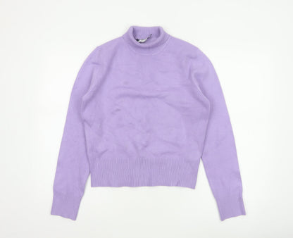French Connection Women Purple L Roll Neck Knit Pullover Jumper