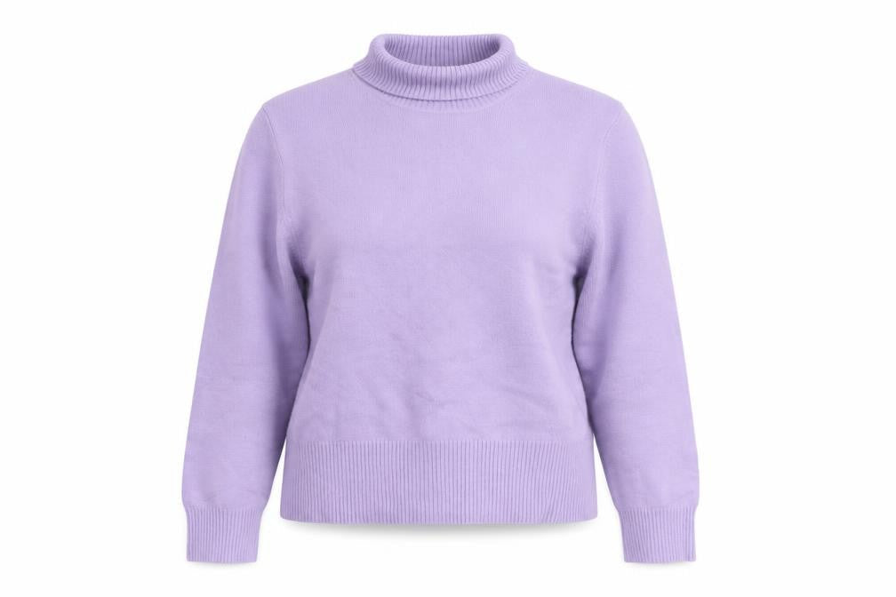 French Connection Women Purple L Roll Neck Knit Pullover Jumper