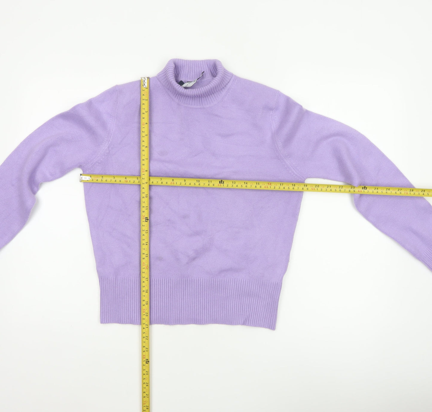 French Connection Women Purple L Roll Neck Knit Pullover Jumper