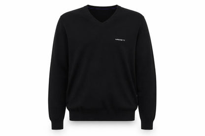 Hackett Golf Men's Black M Cotton V-Neck Logo Pullover Jumper