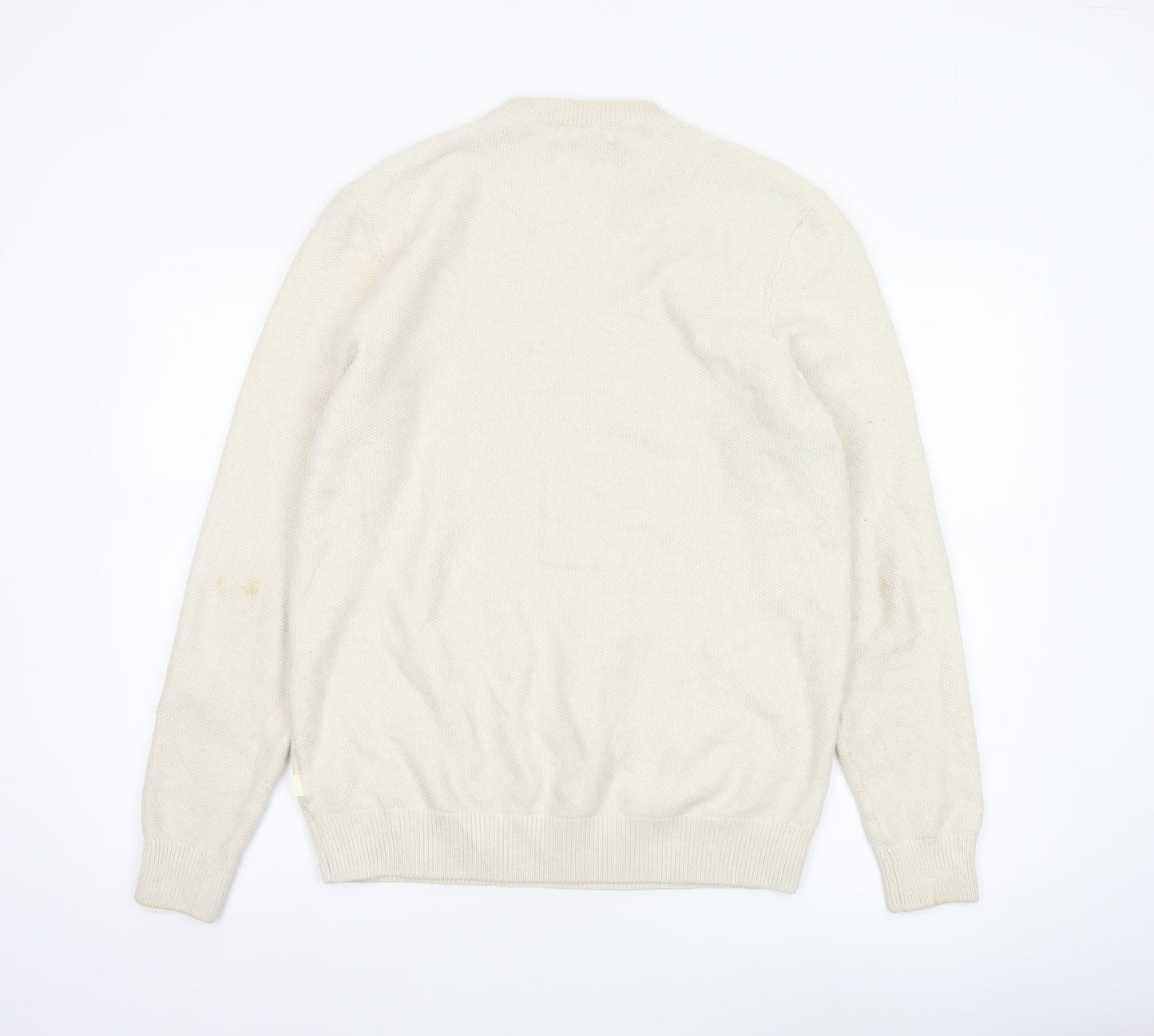 Marks and Spencer Men's Ivory M Cable-Knit Cotton Blend Jumper