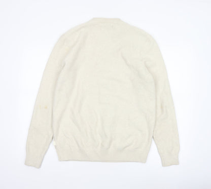 Marks and Spencer Men's Ivory M Cable-Knit Cotton Blend Jumper