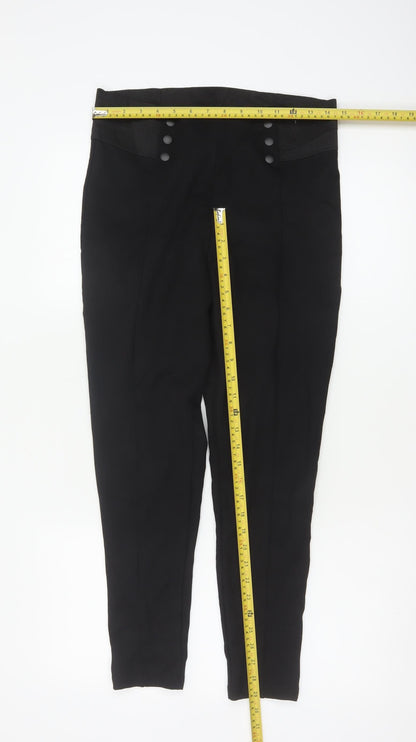 Marks and Spencer Women’s Black Size 14 High Rise Tapered Trousers