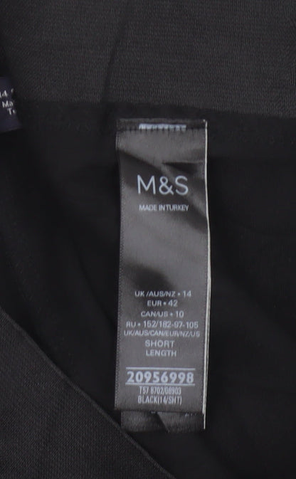 Marks and Spencer Women’s Black Size 14 High Rise Tapered Trousers