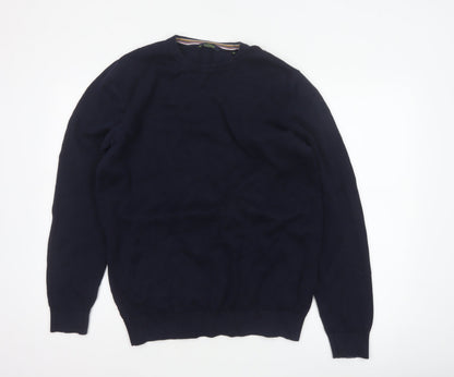Cavani Men’s Blue XL Cotton Crew Neck Knit Pullover Jumper