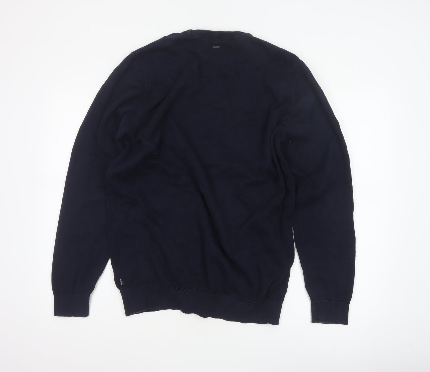 Cavani Men’s Blue XL Cotton Crew Neck Knit Pullover Jumper
