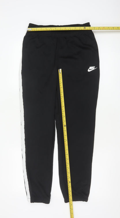 Nike Men’s Black M Jogger Sweatpants White Stripe Logo