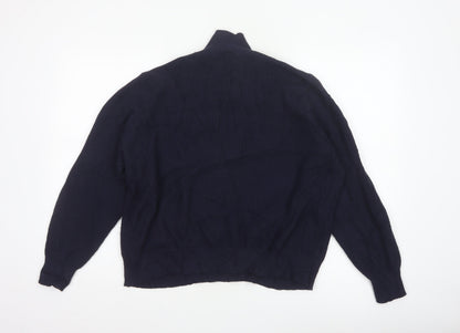 Noisy May Women Blue XS Roll Neck Cable Knit Jumper Long Sleeve