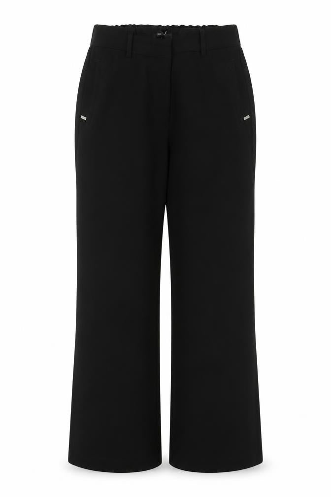 Next Women Black UK 12L Tall Straight Leg Stretch Dress Trousers