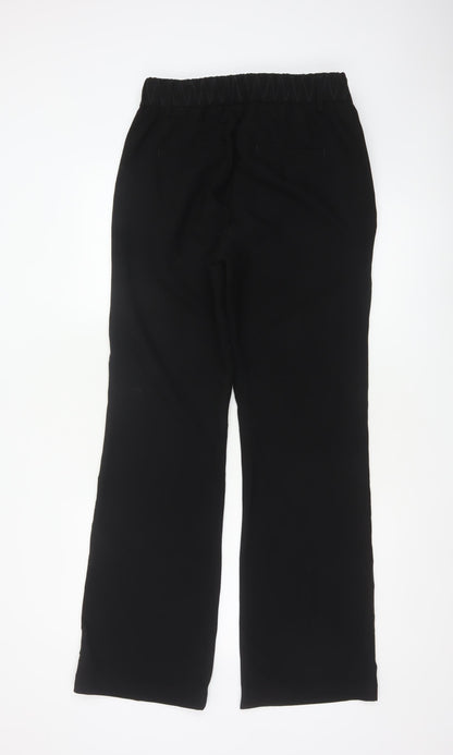 Next Women Black UK 12L Tall Straight Leg Stretch Dress Trousers