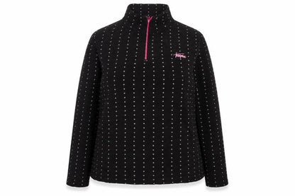 Trespass Women's Black Polka Dot 1/4 Zip High Neck Sweatshirt 2XL