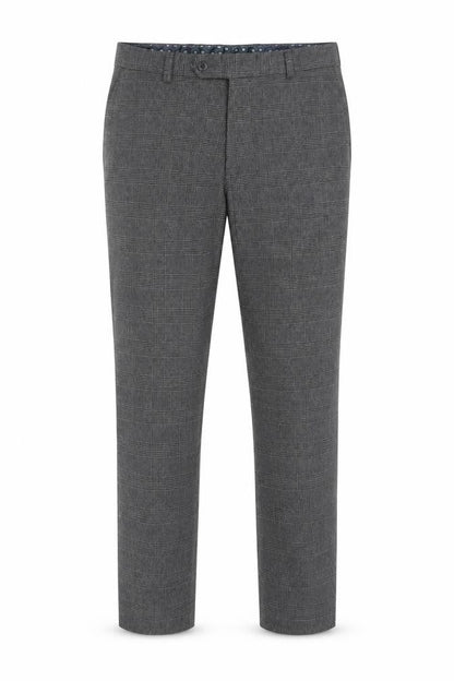 Next Men’s Grey Check Dress Trousers 32in Waist Short 29in Tapered