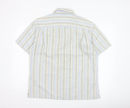 Sand Men’s M Multicoloured Striped Short Sleeve Button-Up Shirt